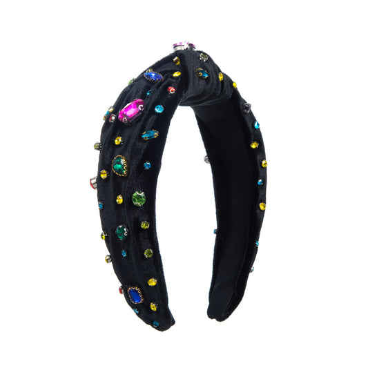 And Ming headbands European and American fashion new cloth full of drill hoops Baroque inlaid with colored diamonds knotted pressed hair accessories wholesale