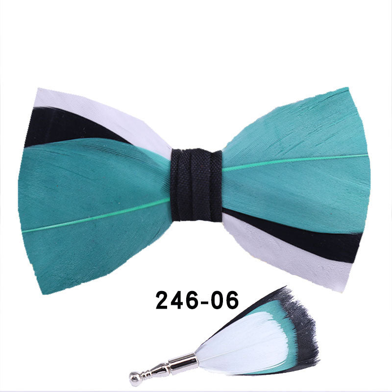 246 color feather wedding groom groomsman group pot butterfly wedding shirt business bow tie flower tie