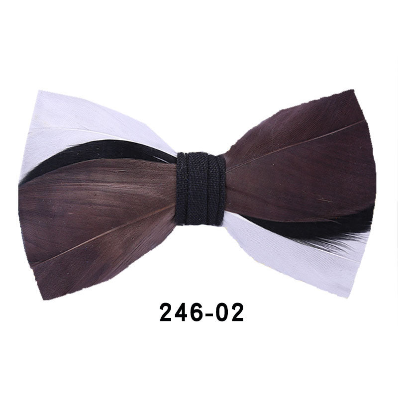 246 color feather wedding groom groomsman group pot butterfly wedding shirt business bow tie flower tie