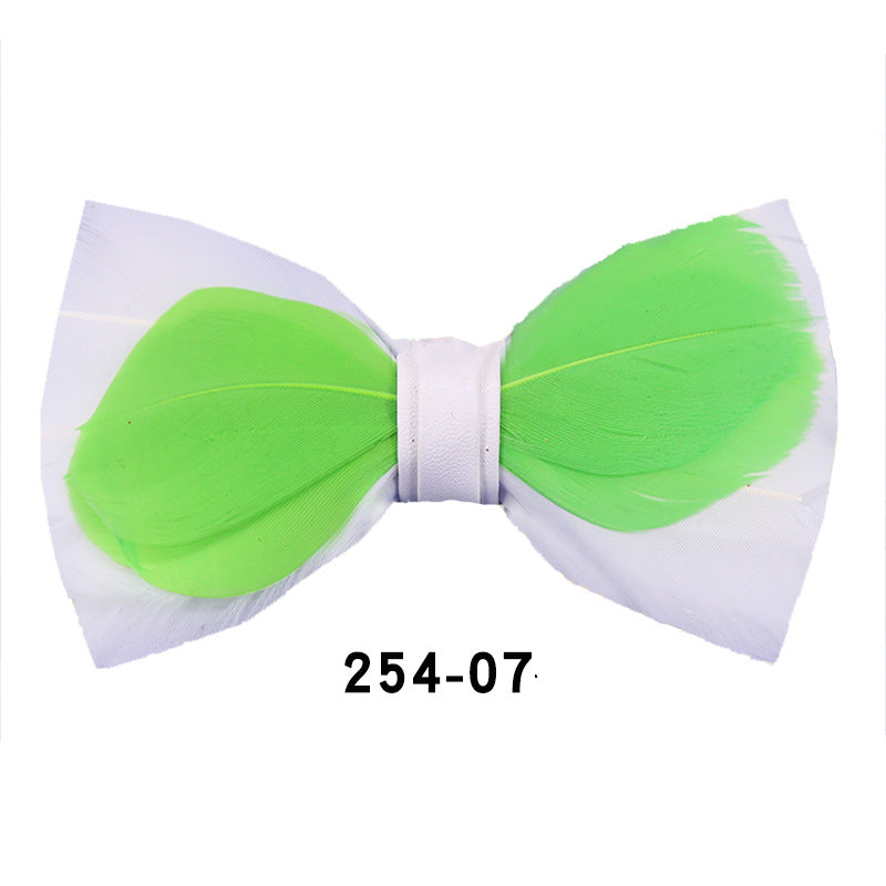 254 Colorful Children's Feather Bow Tie Men's Suit Collar Flower Party Banquet Best Man Flower Girl Suit Collar Flower