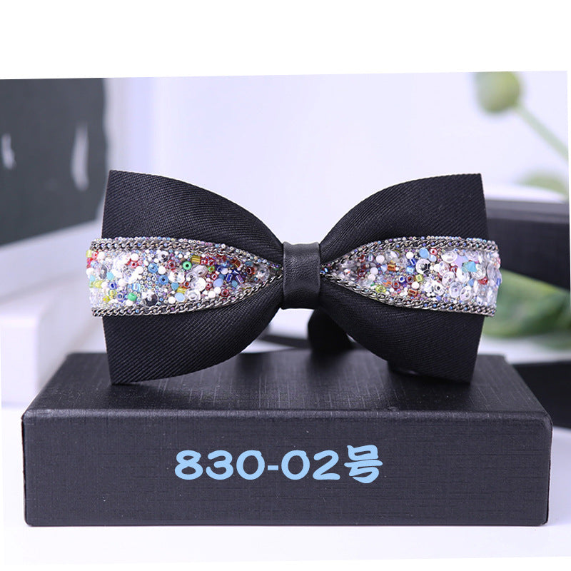 830 bow tie male rhinestone blue butterfly wedding ceremony groom master of ceremonies presided over crystal children's dress collar flowers