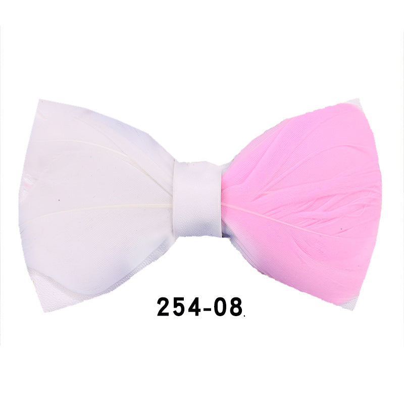 254 Colorful Children's Feather Bow Tie Men's Suit Collar Flower Party Banquet Best Man Flower Girl Suit Collar Flower