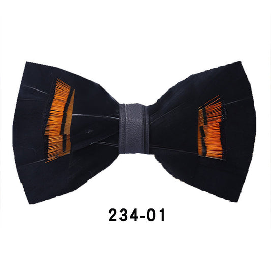 234 blue feather bow tie men's shirt groomsman group pot butterfly wedding host flower collar