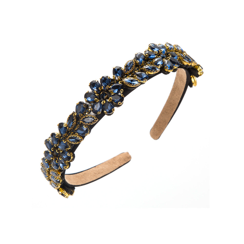 And Ming headbands, European and American new retro baroque full drill hoops, temperament, high-quality thin edges, party pressed hair accessories