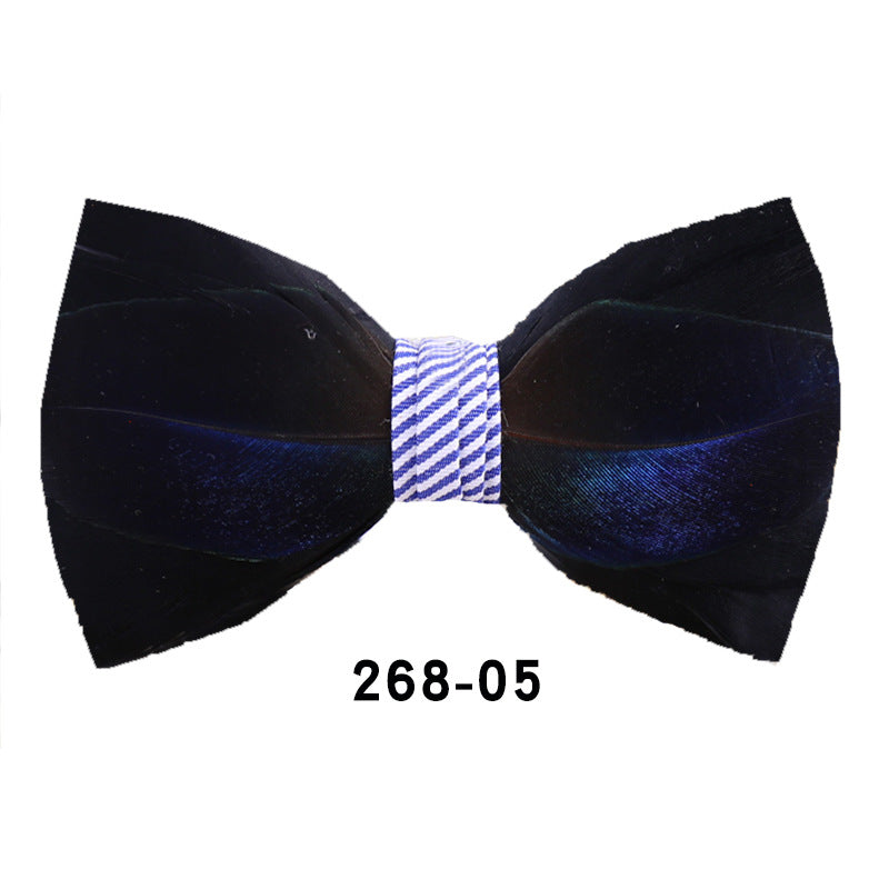 268 Rose Red Feather Bow Tie Men's Shirt Bow Tie Bow Tie Box Men's Bow Tie Wedding