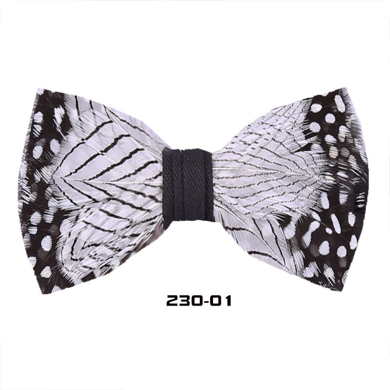 230 Black and White Classic Pearl Polka Dot Feather Best Man Group Pot Butterfly Wedding Bow Tie Shirt Collar Flower