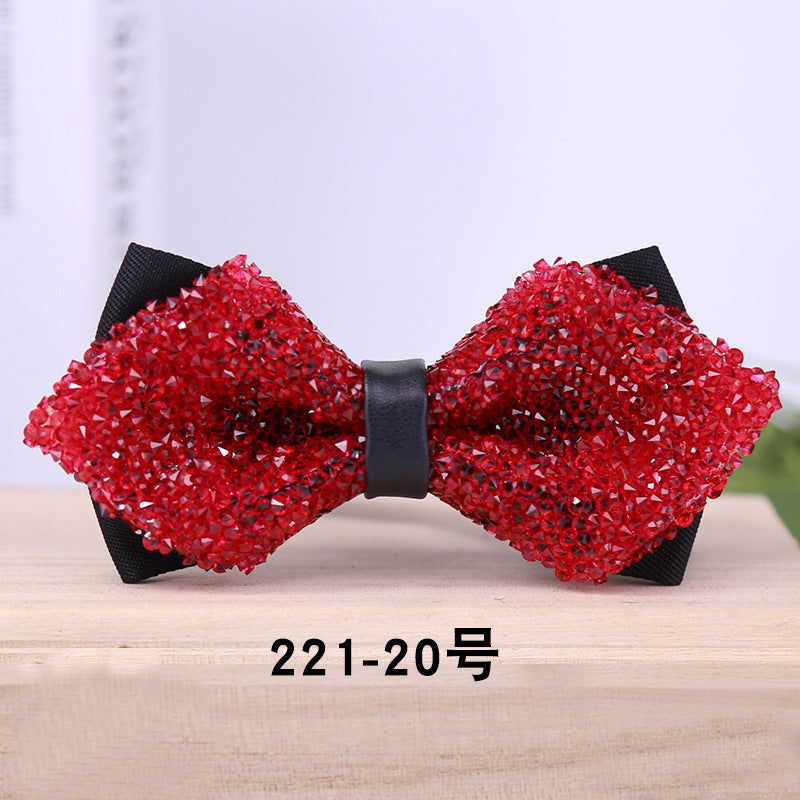 221 multicolor male bow tie crystal rhinestone starry wedding groom bow tie bow bow male wedding collar flowers