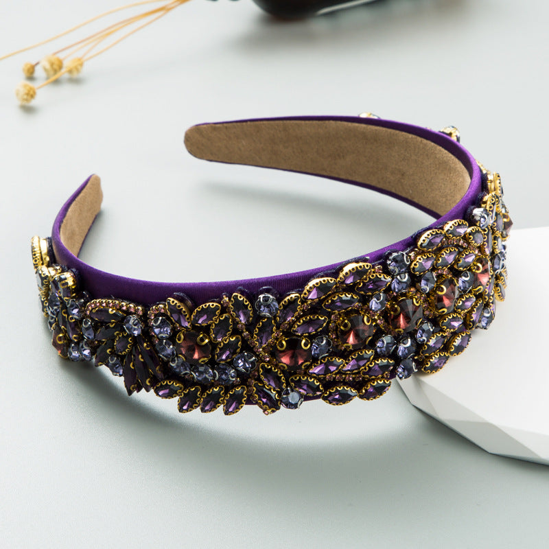 And Ming headband trendy new baroque style color full of diamonds, personality hair accessories, temperament, high-end jewelry wholesale