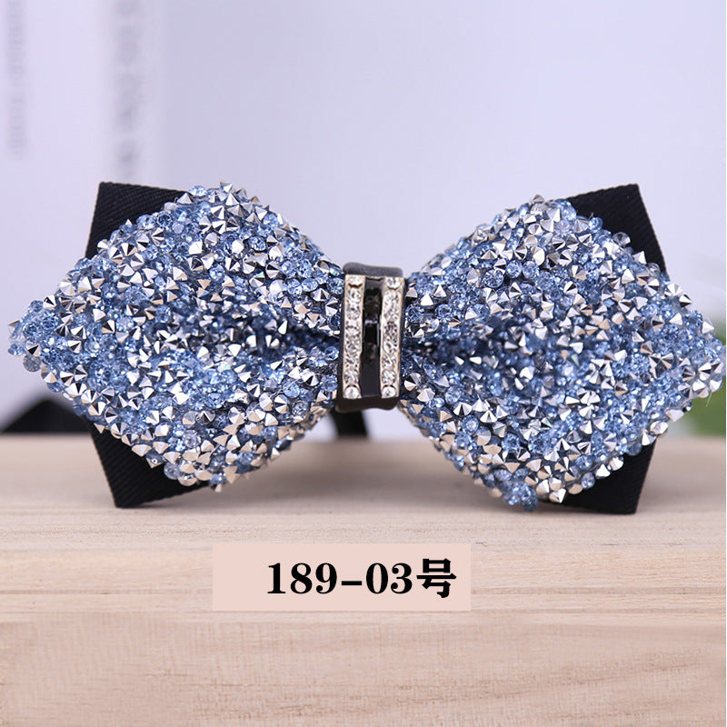 189 crystal bow tie, rhinestones, starry banquet, nightclub, diamond marry, groom, clay bow