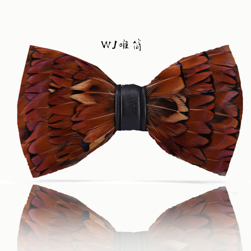 235 Yellow Feather Bow Tie Men's Wedding Banquet Clay Suit Accessories Shirt with Box Bow