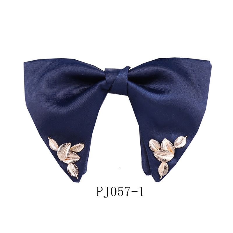 Blue Classic Daily White Shirt Versatile Bow Tie Business Bow Tie Korean Collar Flower