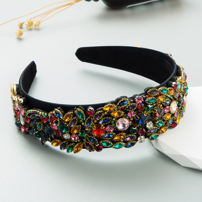 And Ming headband trendy new baroque style color full of diamonds, personality hair accessories, temperament, high-end jewelry wholesale