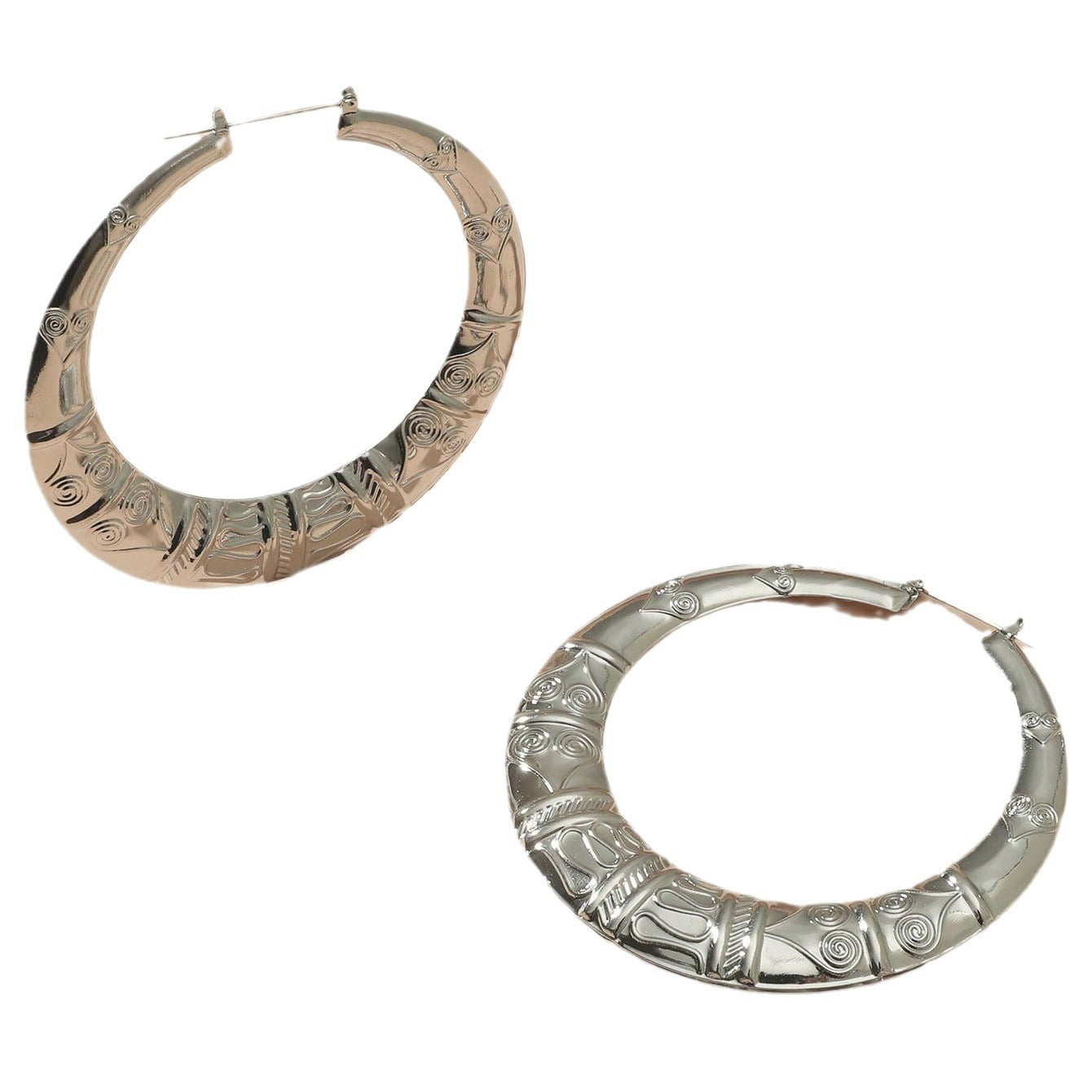 The new European and American foreign trade temperament is fashionable, simple and large, C-shaped women's earrings, with exaggerated personality and versatile stud earrings