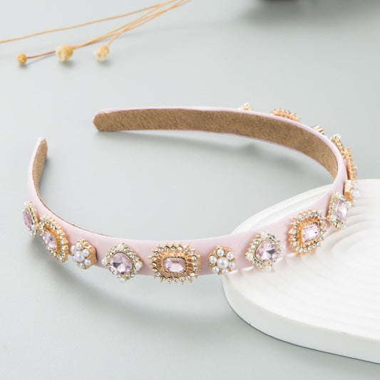 Heming headbands, European and American new baroque style thin-edged diamond pearl headbands, Korean high-end retro hair accessories