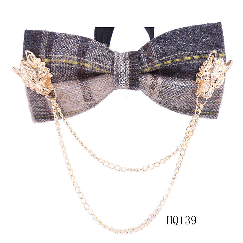 Collar flower female British college style student bow bow stewardess bank occupation bow tie shirt accessories collar flower check red