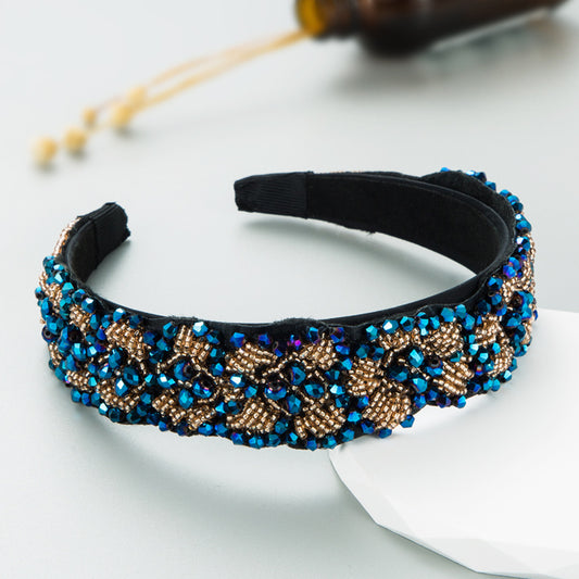 Heming headbands, European and American cross-border baroque palace inlaid diamond headbands, retro black high-end hair ornaments spot wholesale