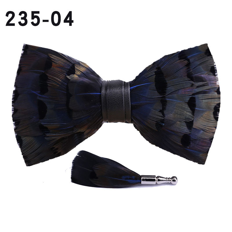 Yellow Feather Bow Tie Men's Wedding Officiating Wedding Suit Suit Accessories Shirt Collar Flower Butterfly