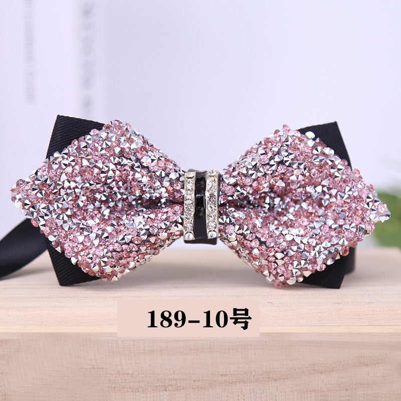 189 crystal bow tie, rhinestones, starry banquet, nightclub, diamond marry, groom, clay bow