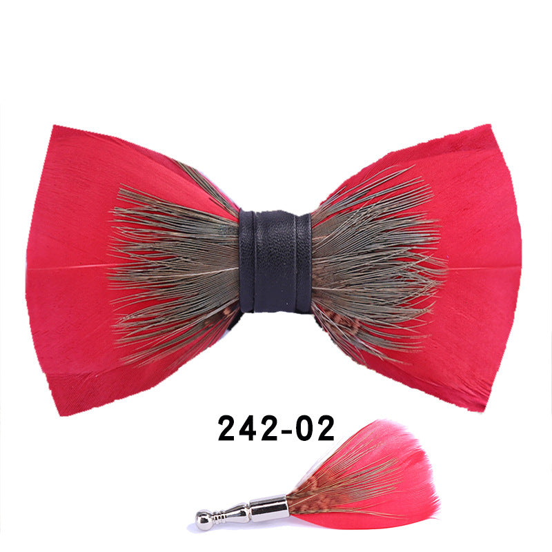 242 color feather wedding groom groomsman group pot butterfly wedding shirt business bow tie flower tie