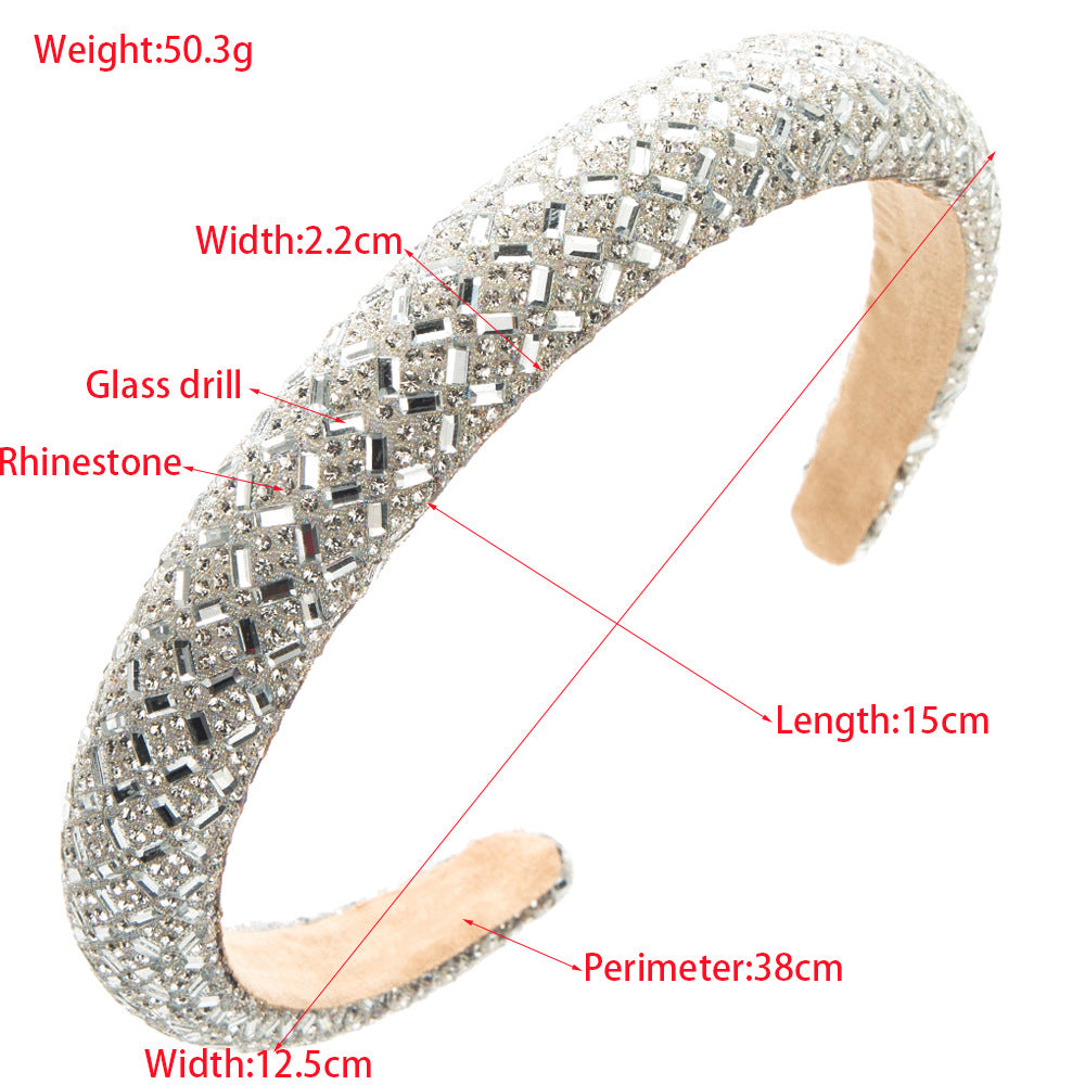 Heming headbands, European and American new fashion, baroque rhinestones, sponge hair accessories, simple thin edges, out of the hair headband, headband women