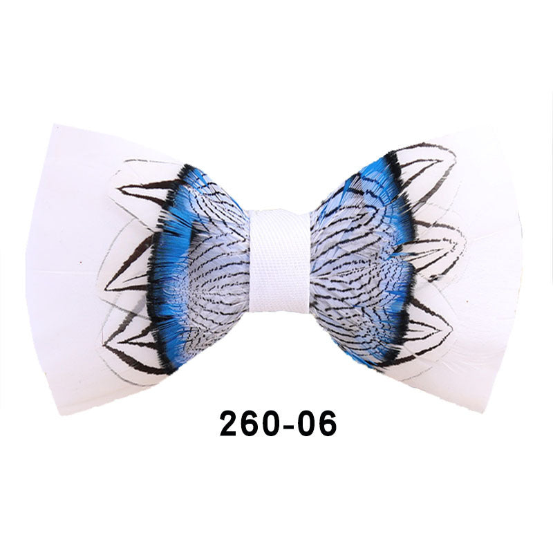 260 colorful feather bow tie men's wedding banquet clay suit accessories shirt with box bow