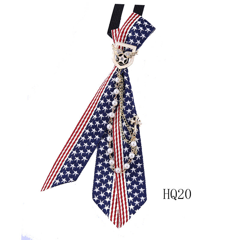 Collar flower female British college style student bow bow stewardess bank occupation bow tie shirt accessories collar flower check red