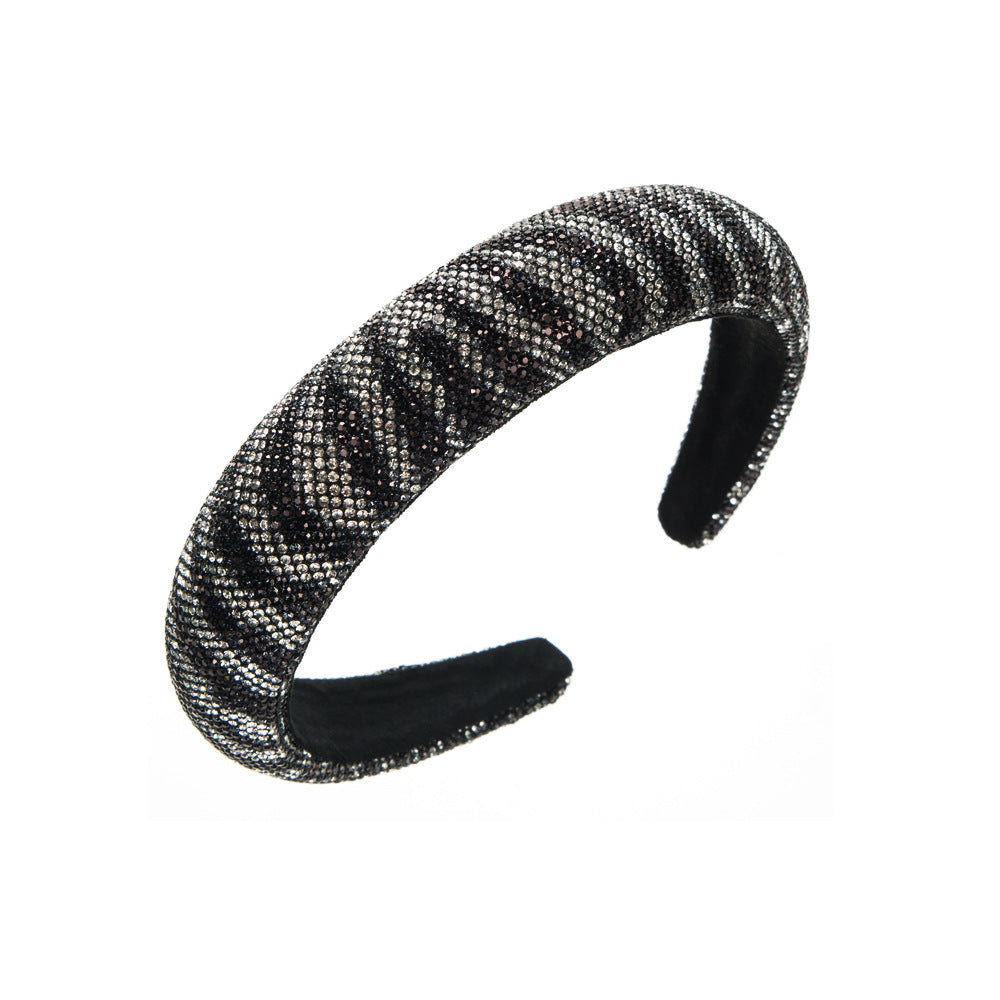 European and American ultra-flash rhinestones, full of diamonds, sponge headbands, simple and high-end, Internet celebrities, washing faces, pressing hair bands, and women's hair accessories cross the border
