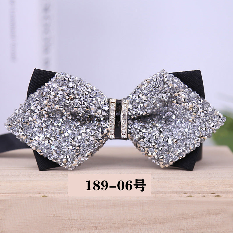 189 crystal bow tie, rhinestones, starry banquet, nightclub, diamond marry, groom, clay bow