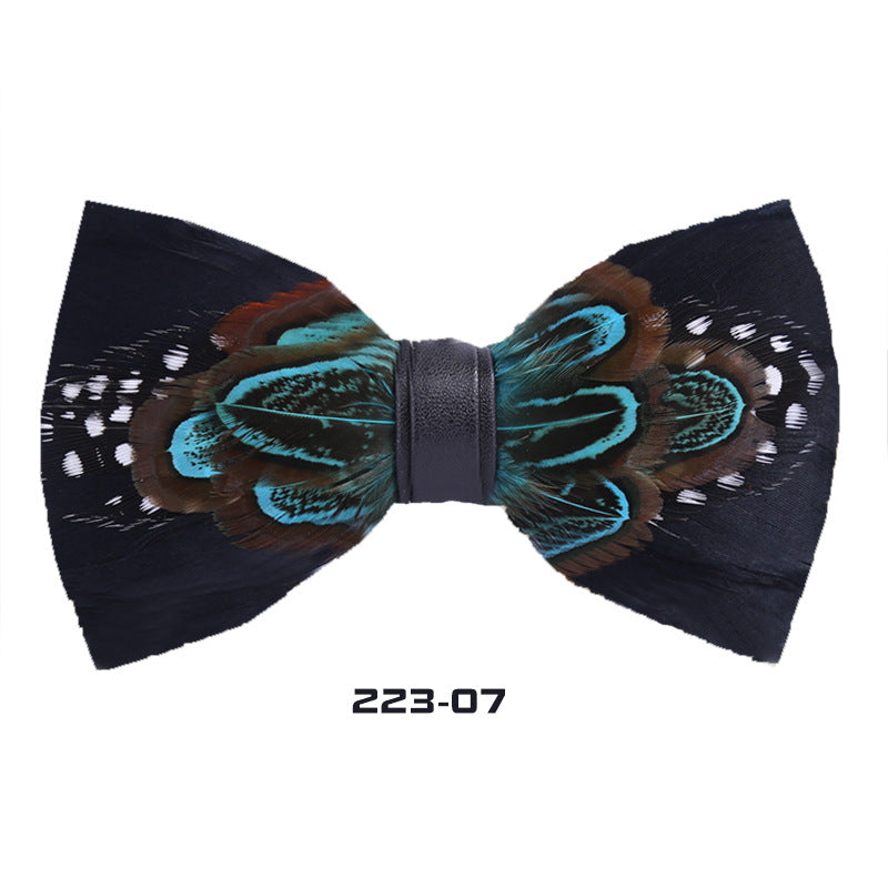 223 male bow tie red feather bird feather banquet nightclub wedding groom clay pot wedding banquet bow