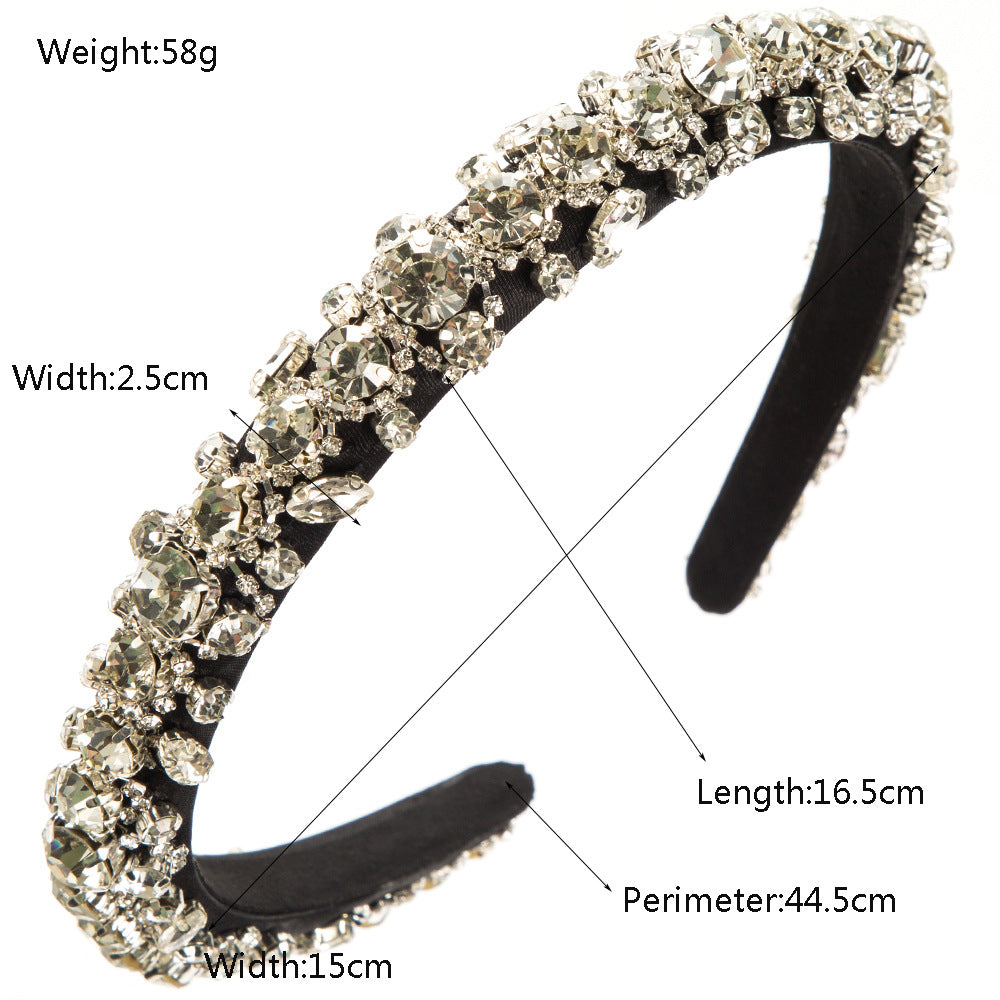 The Korean version of the baroque is hand-sewn with diamond headbands, heavy craftsmanship, exquisite and gorgeous sponge, high skull, banquet hair accessories
