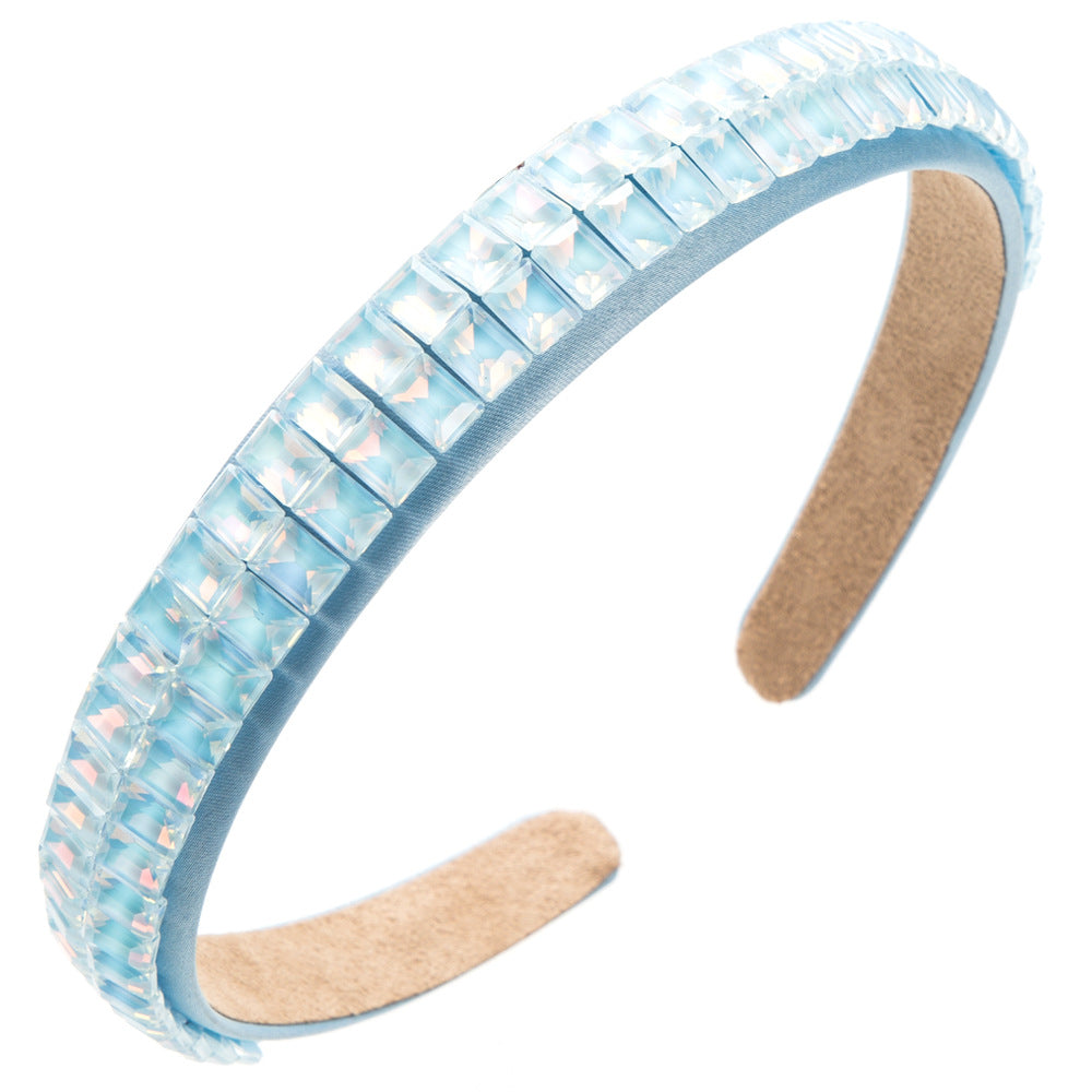 Cross-border Korean version fashion new spring color thin-edged headband women's wild inlaid glass diamond temperament headband hair ornament wholesale