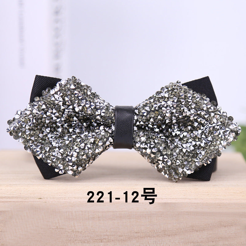 221 multicolor male bow tie crystal rhinestone starry wedding groom bow tie bow bow male wedding collar flowers