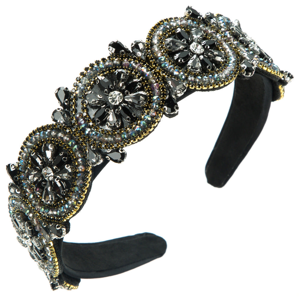 New European and American style full of diamonds personality luxury headband baroque full of diamonds crystal decoration party beautiful hair accessories wholesale