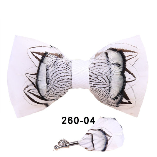 260 colorful feather bow tie men's wedding banquet clay suit accessories shirt with box bow