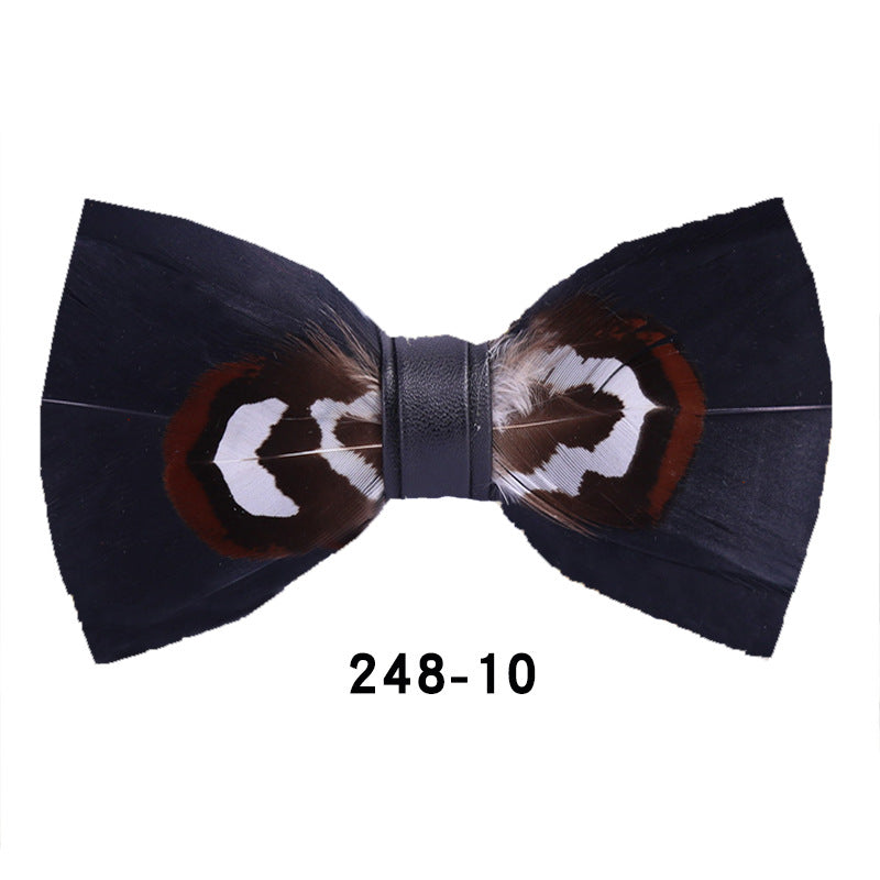 248 black feather man presided over the party, groom, groomsmen, children, flower girls, bow ties, and flower ties