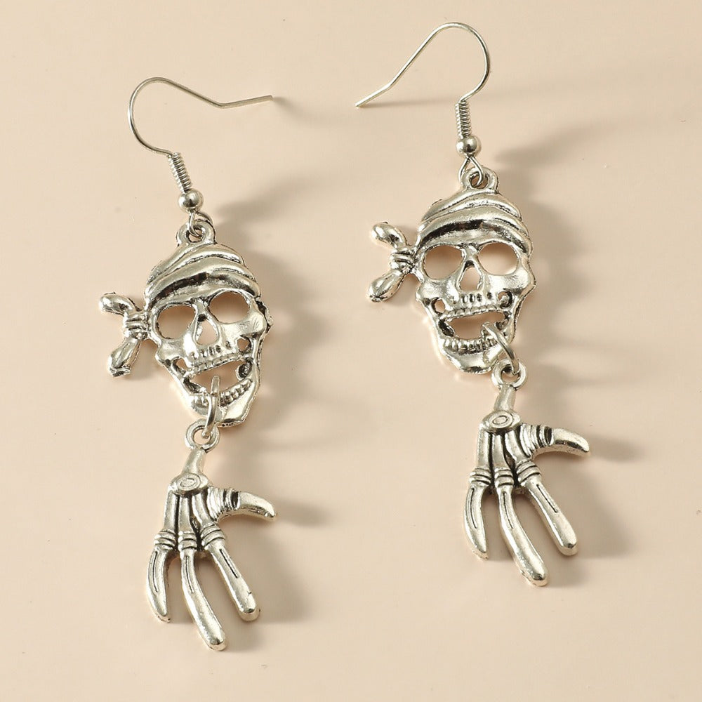 Alloy Hot Selling Punk Skull Earrings For Men Women Cool Jewelry Hip Hop Earrings Retro Rock Skull Earrings