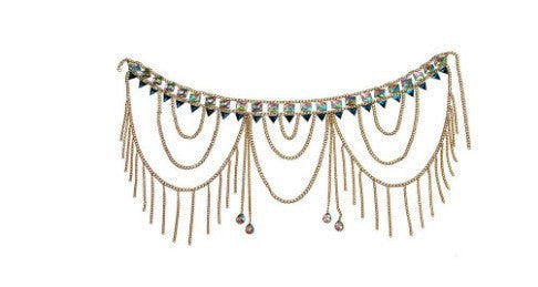 New European and American cross-border jewelry, nightclub, beach, versatile chest bracelet, necklace, fashionable sexy waist chain set, body chain