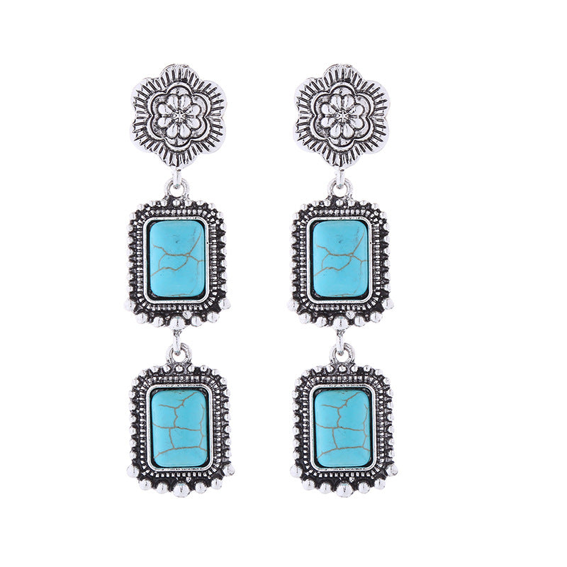 Cross-border original design, European and American retro fashion, new multi-layered temperament earrings, exaggerated bohemian dinner earrings
