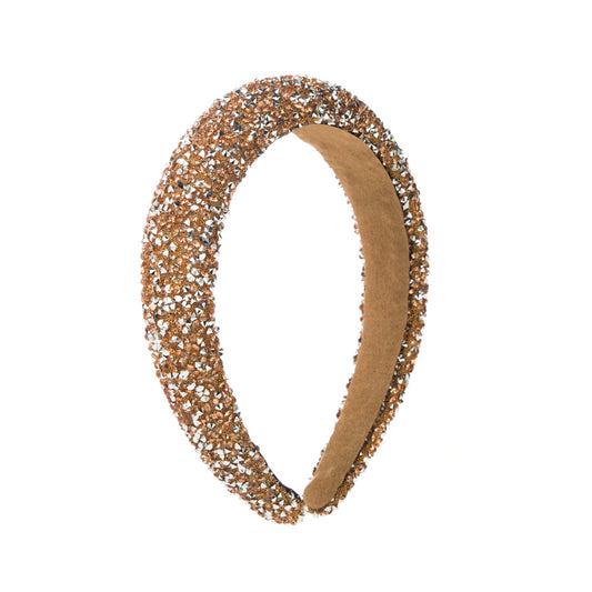 New fashion hair pressed non-slip handmade sponge wide side inlaid with small rhinestones to increase the height of the skull hair ornament women's headband wholesale