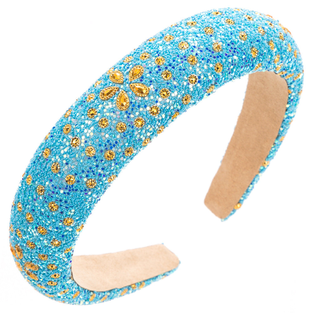 Heming headbands: new baroque diamond-studded flower headbands, versatile temperament, full of diamonds, sponge hair accessories, cross-border supply